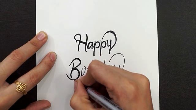 Write Happy Birthday In Stylish Way || How To Write Happy Birthday In Calligraphy смотреть онлайн