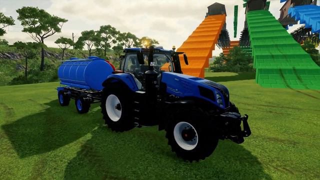 TRANSPORT OF COLORS ! CASE , NEW HOLLAND  , JCB TRACTORS WITH WATER TANK ! Farming Simulator 22