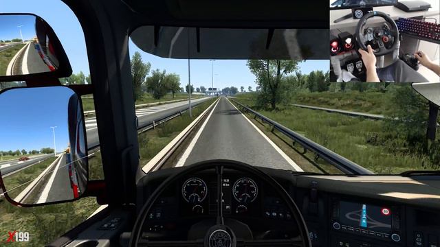 Scania R730 ( Hauling Big Dozer ) - Euro Truck Simulator 2 | G29 Steering Wheel / Shifter | Ets2 4K смотреть онлайн