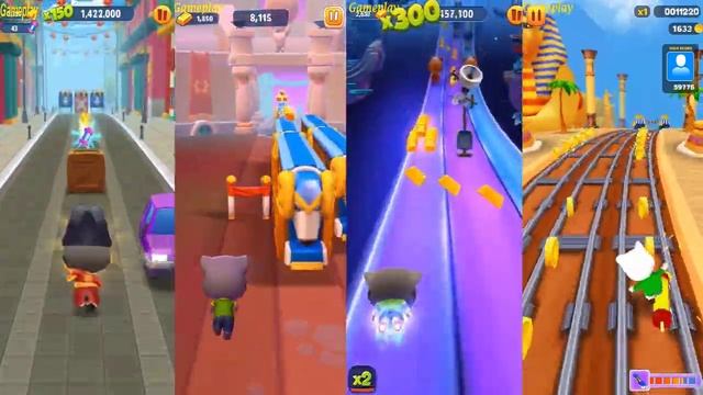 TALKING TOM GOLD RUN1 VS 2 Chinese Version Pet runner - Cat run games TOM VS Fortune Tom Boss Fight смотреть онлайн