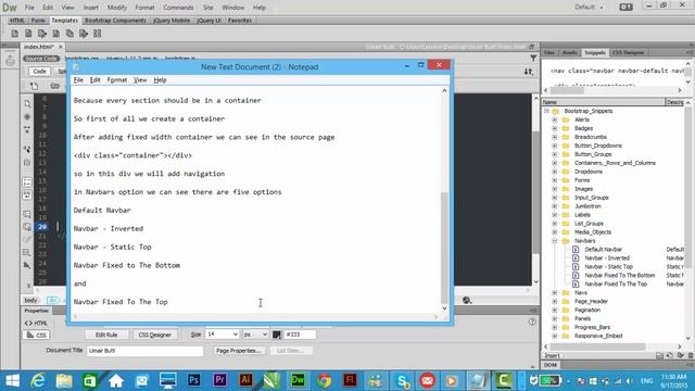 Bootstrap in Adobe Dreamweaver CC 2015 Second Tutorial Navigation смотреть онлайн