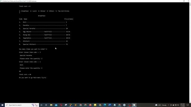 Online food ordering system in c | C console project | with Source Code смотреть онлайн