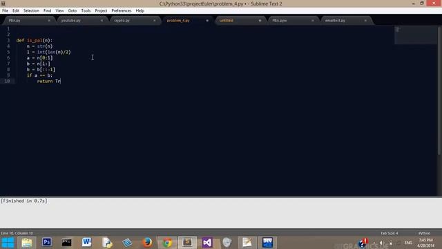 Python: Project Euler #4 смотреть онлайн