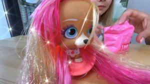 Питомец ВИП ПЕТС с Длинными Блестящими Волосам. Ксюша Делает Три Модных Прически.