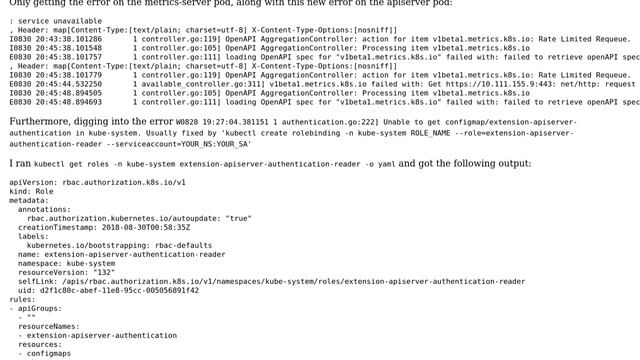 metrics-server CrashLoopBackOff on k8s v1.11.1 смотреть онлайн