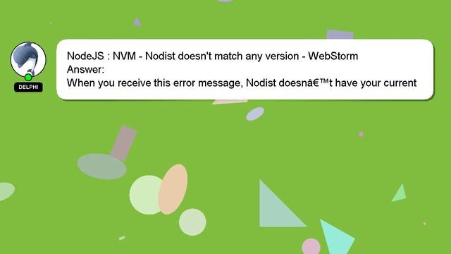 NodeJS : NVM - Nodist doesn't match any version - WebStorm смотреть онлайн