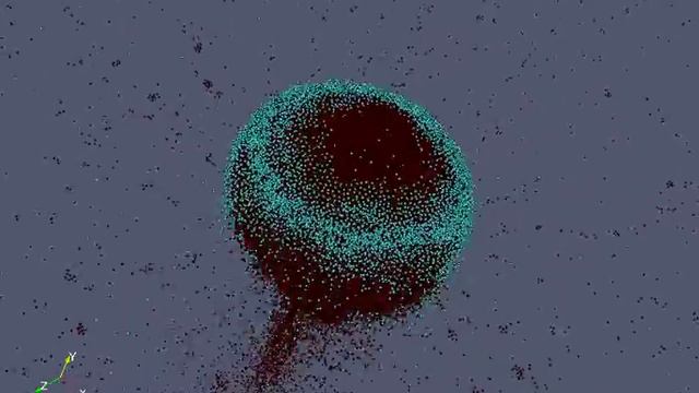 Planetary embryo collision: 0.8 Moon with 20% water in mantle hits 0.5 Mars head-on, full spheres смотреть онлайн