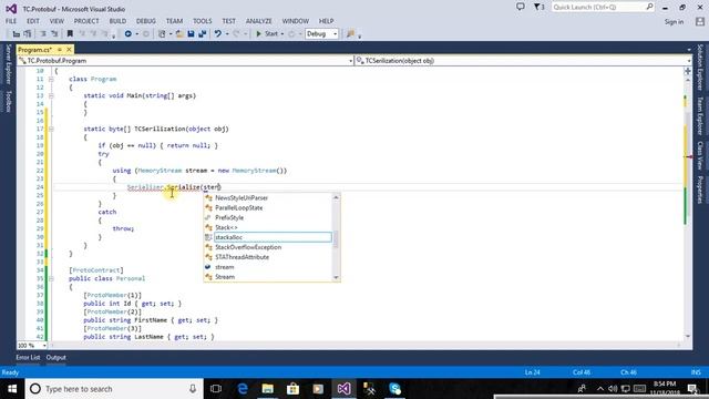 Serialization And Deserialization In C# Using Protobuf-net.dll смотреть онлайн