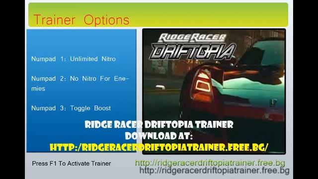 RIDGE RACER DRIFTOPIA TRAINER смотреть онлайн