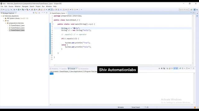 Java Programming Interview Questions - string comparison in java | Guess the Output Part 3 смотреть онлайн