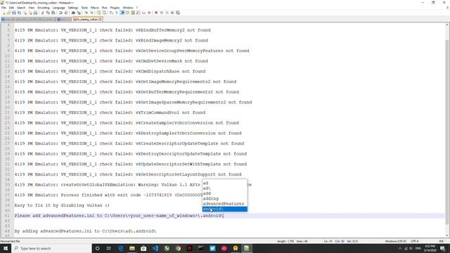 How to fix "Android Studio Emulator: VK_VERSION_1_1 check failed" for RX Graphics card смотреть онлайн