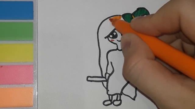 Cómo dibujar linda Bruja. How to draw cute witch. Рисунок милой ведьмочки на метле. Halloween. смотреть онлайн