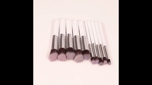 Профессиональный набор для макияжа 10 штук белые с серебром смотреть онлайн