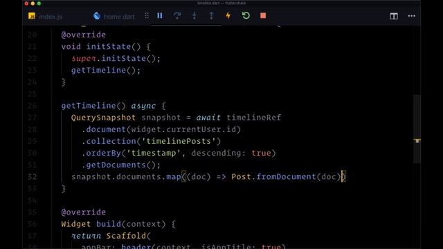 #56 Getting, Displaying Timeline Posts in Flutter смотреть онлайн