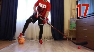 УПРАЖНЕНИЯ ДЛЯ ХОККЕИСТА. ДОМАШНЯЯ ТРЕНИРОВКА С МЯЧОМ + ДРИБЛИНГ КЛЮШКОЙ! Новая серия!