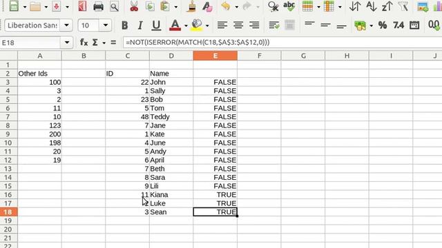 Formula To Check if a Cell Value Exists in Another Column (Excel, Libre Office Calc, Google Sheet) смотреть онлайн