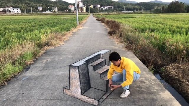 Draw a staircase on the road, how will passers-by react when they see it? смотреть онлайн