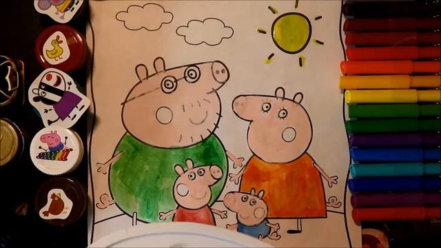Свинка Пеппа и ее семья, рисовать красками картики смотреть онлайн