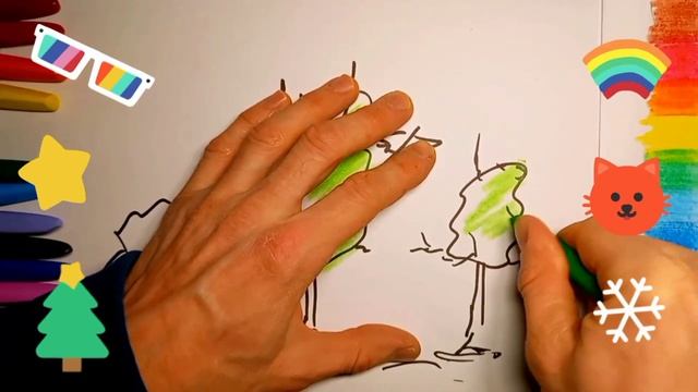 Рисуем ДЕРЕВЬЯ ПРИРОДУярко Играем Рисуем Учимся, Для Детей We draw TREES, we play brightly, We Draw смотреть онлайн