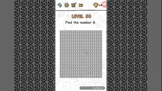 Brain challenge puzzle level 50 find the Number. 8 walkthrough смотреть онлайн