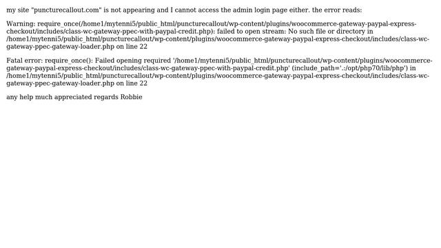 Wordpress: locked out of wordpress site 'warning: require once' смотреть онлайн
