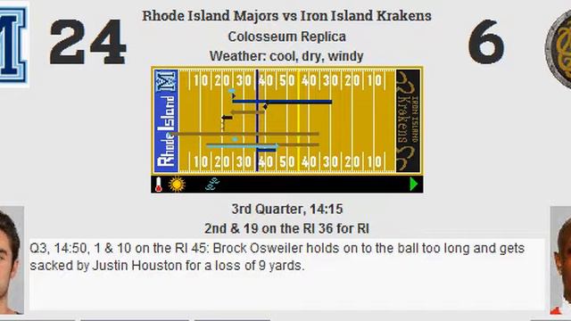 Week 13: Rhode Island Majors (3-9) @ Iron Island Krakens (6-6) смотреть онлайн