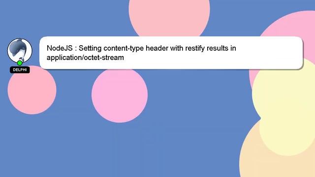 NodeJS : Setting content-type header with restify results in application/octet-stream смотреть онлайн