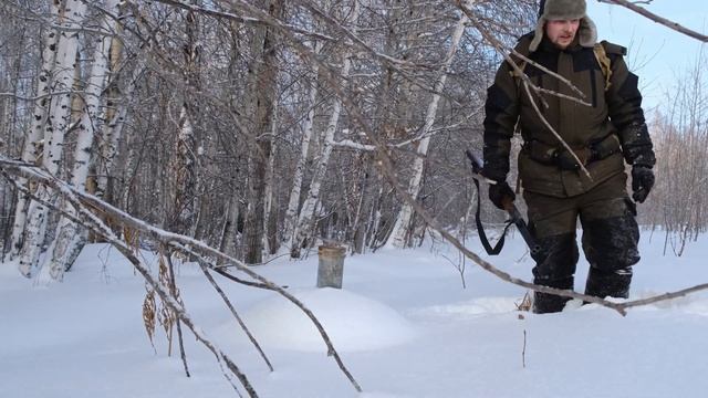 КАЙФ ОХОТЫ НА ЗАЙЦА. МОЙ РОТВЕЙЛЕР УЧУЯЛ СЛЕД. РАЗВОДИМ КОСТЁР И ЕДИМ МЯСО