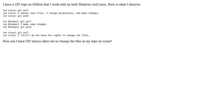 GIT: File rights lost on Linux (2 Solutions!!) смотреть онлайн