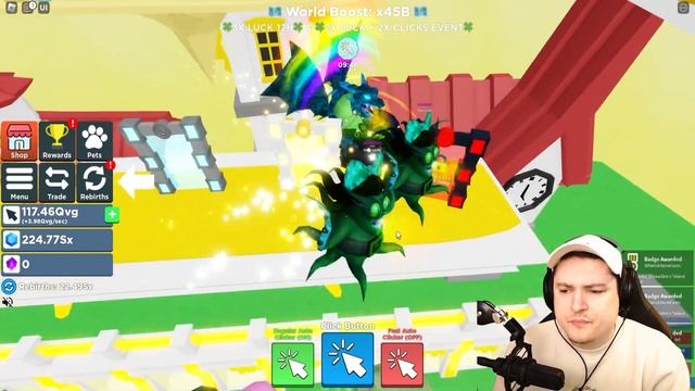 NOOB Spawns With RAREST RAINBOW St Patrick's Pets! Roblox Clicker Simulator смотреть онлайн