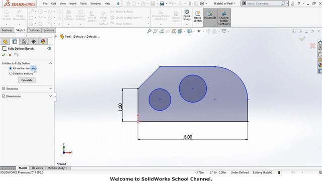 Automatically Defining a Sketch in SolidWorks. смотреть онлайн