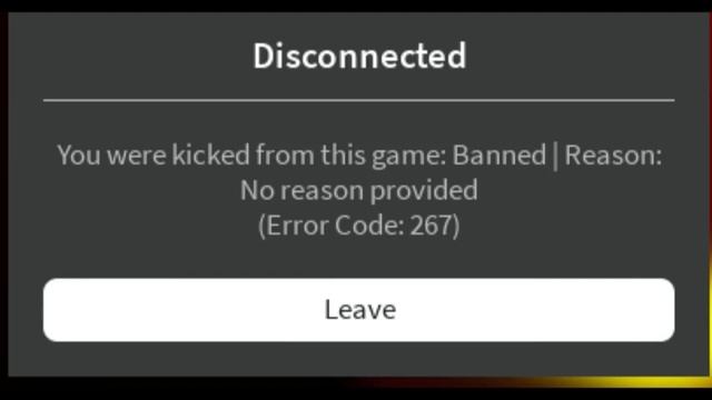 Disconnected You were kicked from this game: Banned | Reason: No reason provided (Error Code: 267) смотреть онлайн