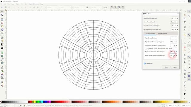 How to use the polar grid tool in Inkscape смотреть онлайн