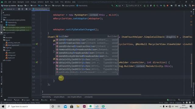 Swipe to Delete RecyclerView Items (ItemTouchHelper) in Android Studio смотреть онлайн