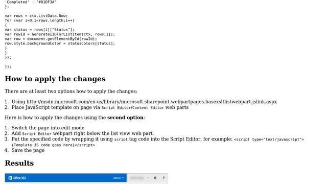 Sharepoint: Custom Lists - set row background color in a list depending on a column value смотреть онлайн
