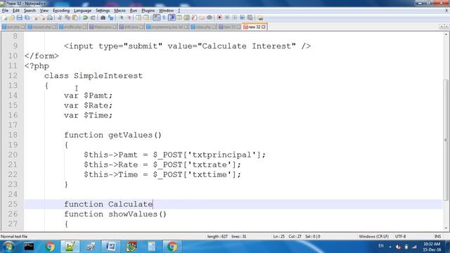 Simple Interest By Class In PHP смотреть онлайн