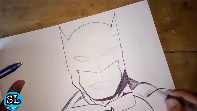 Sketch lover draws Bat man | | speed drawing of bat man смотреть онлайн