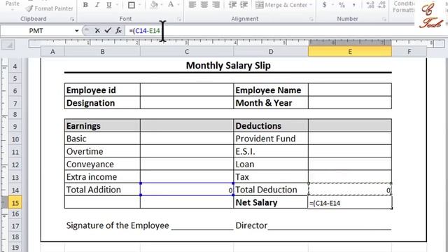 Salary Slip Limited Company For Microsoft excel Advance Formula смотреть онлайн