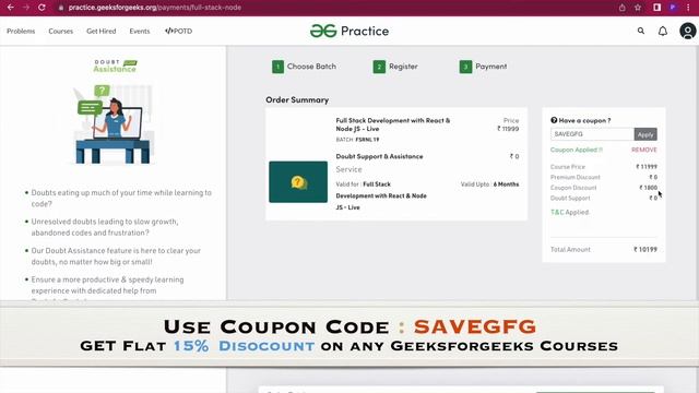 GeeksforGeeks Discount Coupon Codes | Get Flat 15% Discount Using this Coupon смотреть онлайн