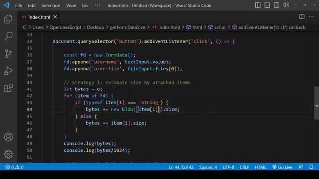Get FormData Object Size | JavaScript Tutorial смотреть онлайн