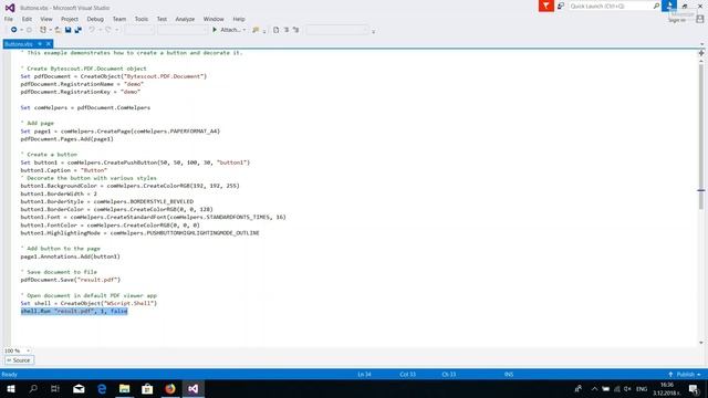 PDF SDK - VBScript and VB6 - Forms - Button смотреть онлайн