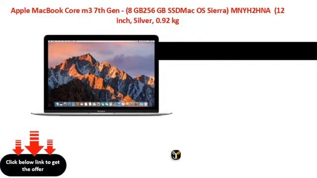 Apple MacBook Core M3 7th Gen - (8 GB256 GB SSDMac OS Sierra) MNYH2HNA  (12 Inch, Silver, 0.92 Kg