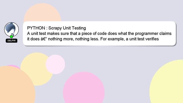 PYTHON : Scrapy Unit Testing смотреть онлайн