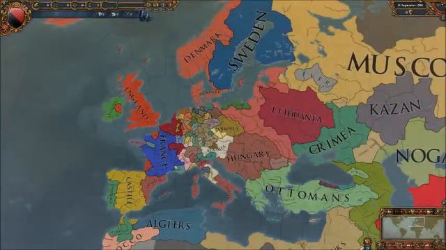 Europa Universalis IV - Europe Timelapse смотреть онлайн