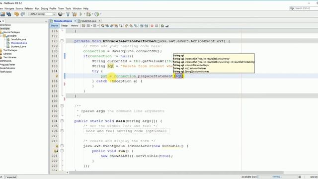 Java Gui 05: Delete Data from SQLite Database смотреть онлайн