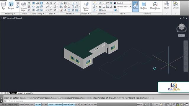 Autocad 3D House Modeling Tutorial Class 4 | 3D House Modeling смотреть онлайн