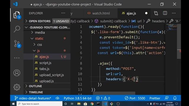 how to create ajax like and dislike button with django смотреть онлайн