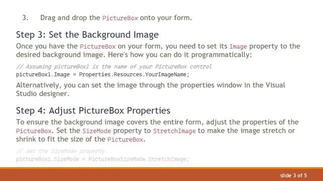 Adding Background Image To Windows Form In C#