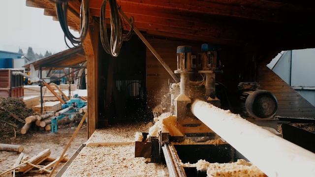 Производство оцилиндрованного бревна Сямженский лес. смотреть онлайн