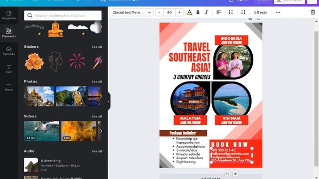 Travel Agency poster and logo using Canva. смотреть онлайн